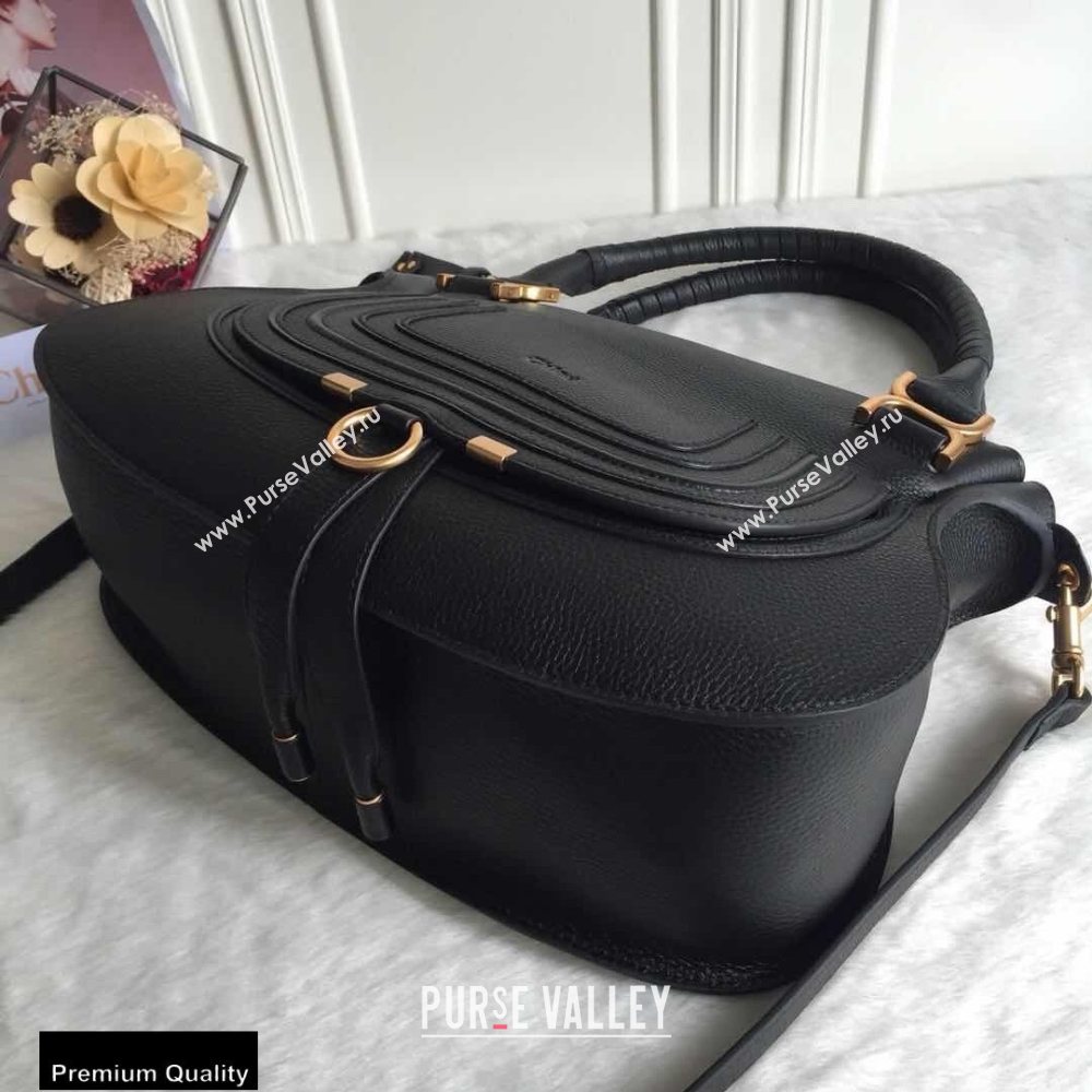 Chloe Small Marcie Handbag in Grain Calfskin Black (yaoyao-20090701)