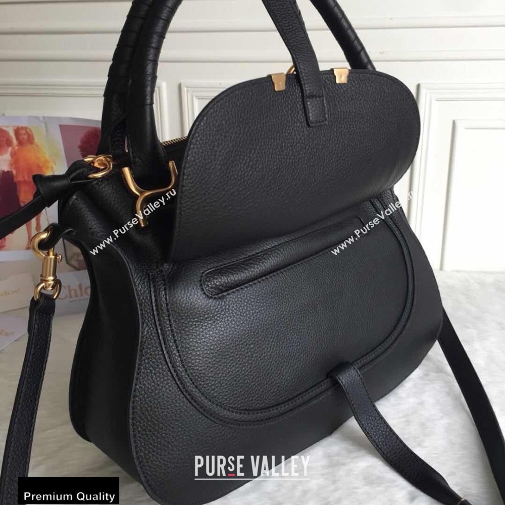 Chloe Small Marcie Handbag in Grain Calfskin Black (yaoyao-20090701)