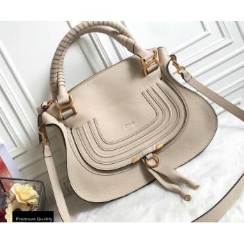 Chloe Small Marcie Handbag in Grain Calfskin Off White (yaoyao-20090707)