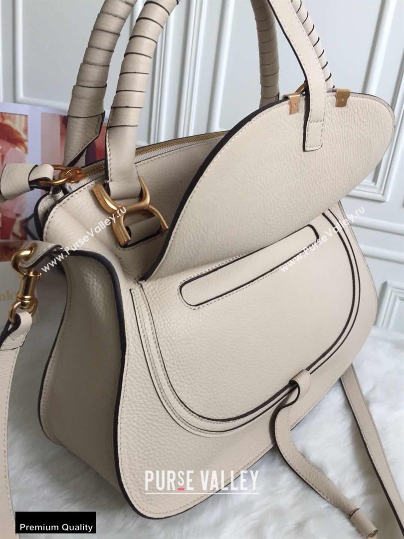 Chloe Small Marcie Handbag in Grain Calfskin Off White (yaoyao-20090707)