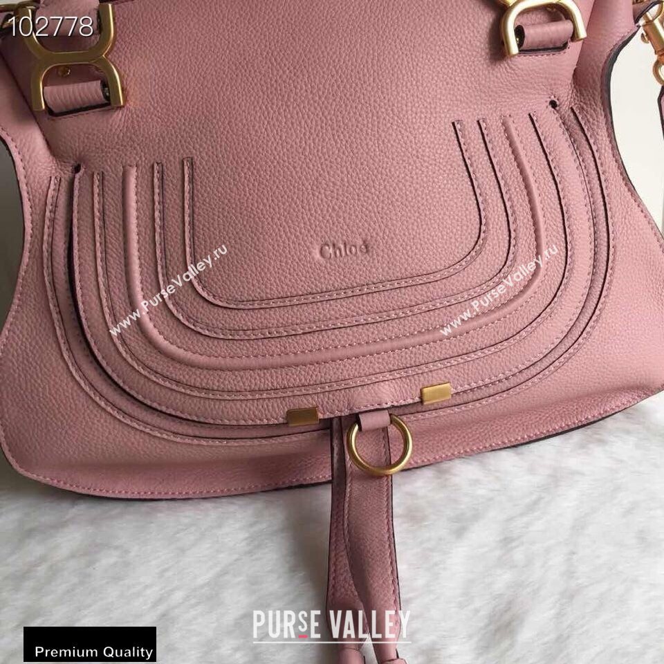 Chloe Small Marcie Handbag in Grain Calfskin Pink (yaoyao-20090706)