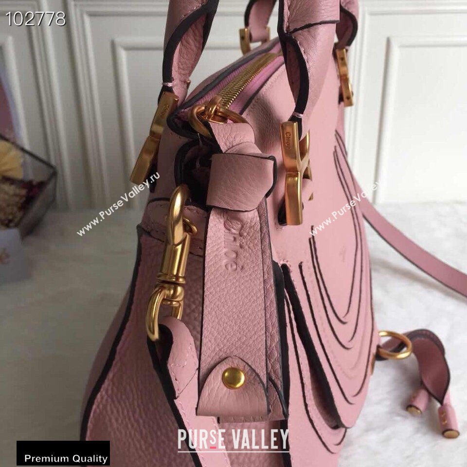 Chloe Small Marcie Handbag in Grain Calfskin Pink (yaoyao-20090706)