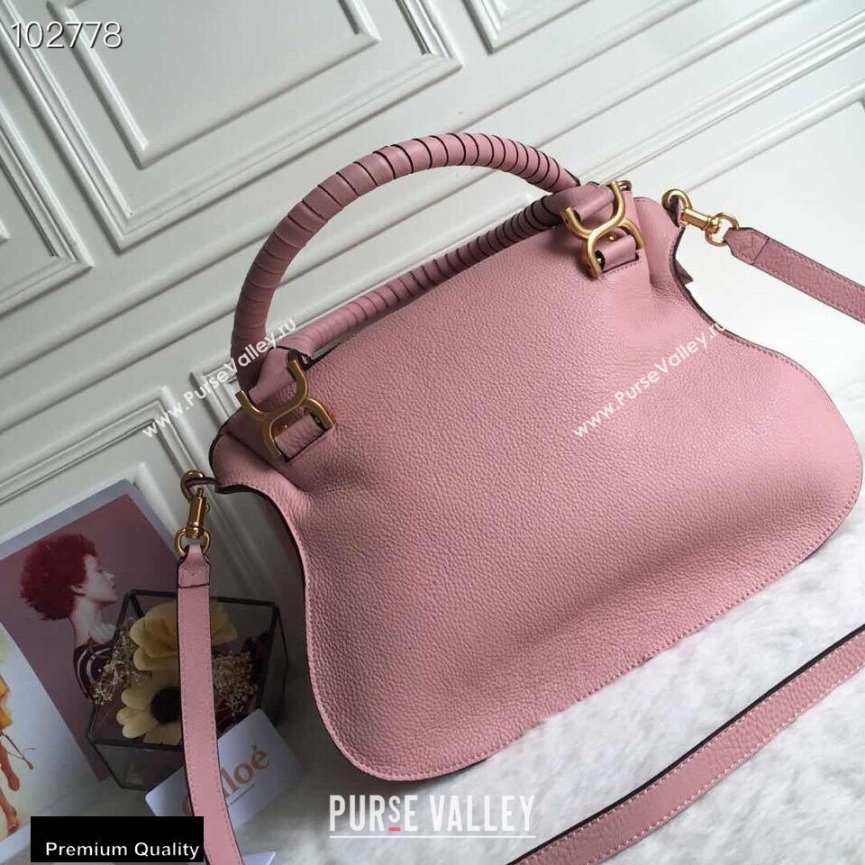 Chloe Small Marcie Handbag in Grain Calfskin Pink (yaoyao-20090706)