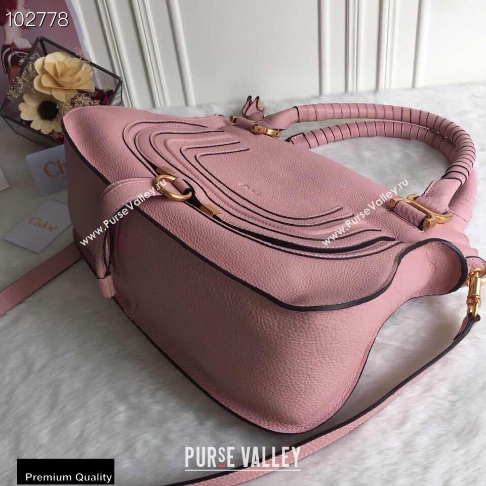 Chloe Small Marcie Handbag in Grain Calfskin Pink (yaoyao-20090706)