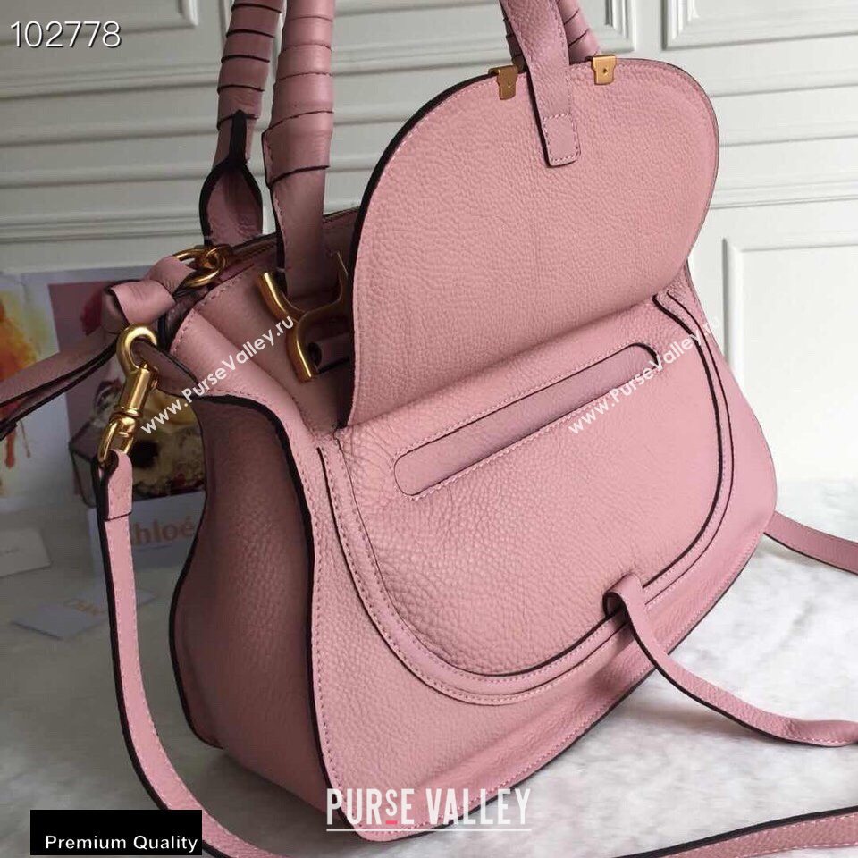 Chloe Small Marcie Handbag in Grain Calfskin Pink (yaoyao-20090706)