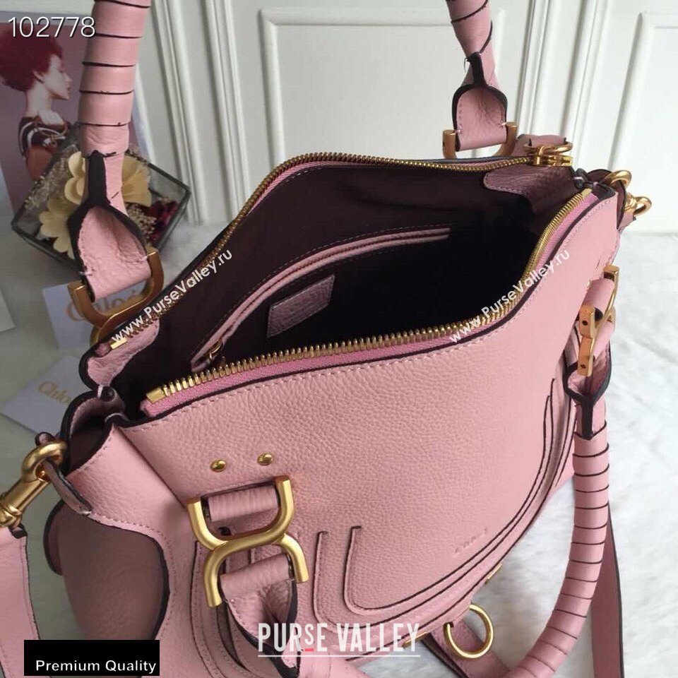 Chloe Small Marcie Handbag in Grain Calfskin Pink (yaoyao-20090706)