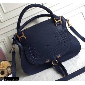 Chloe Small Marcie Handbag in Grain Calfskin Dark Blue (yaoyao-20090702)