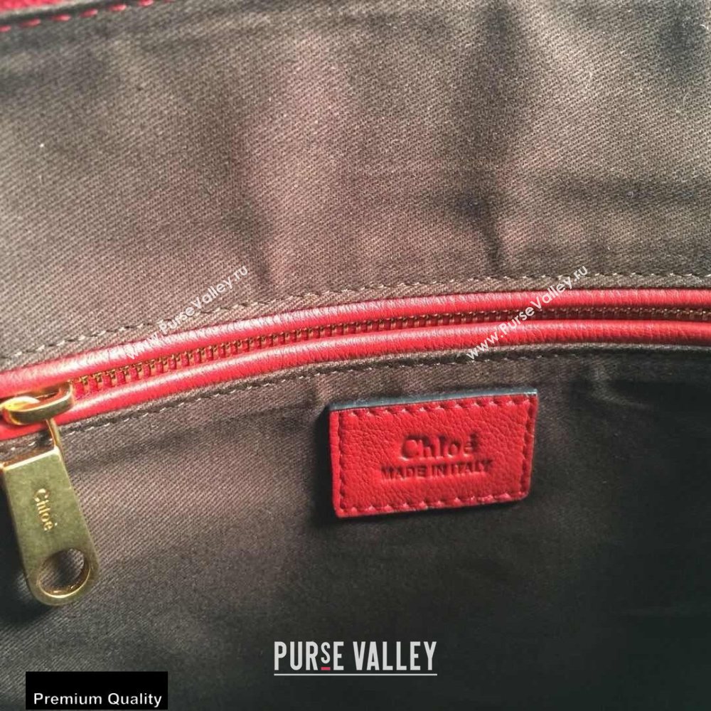 Chloe Small Marcie Handbag in Grain Calfskin Red (yaoyao-20090705)