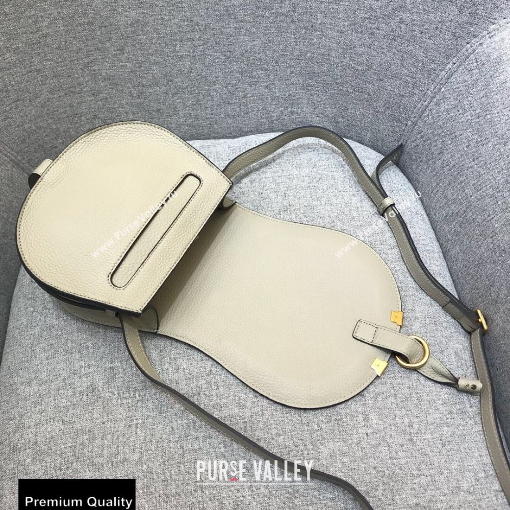 Chloe Round Saddle Mini Marcie Bag in Grain Calfskin Off White (yaoyao-20090716)