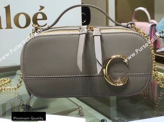 Chloe C Mini Vanity Bag in Calfskin Gray (yaoyao-20090721)