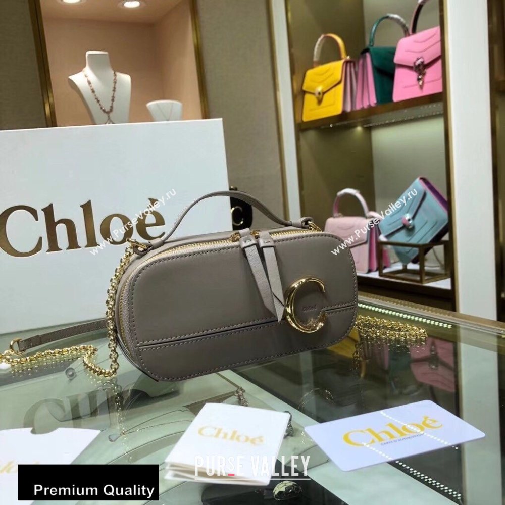 Chloe C Mini Vanity Bag in Calfskin Gray (yaoyao-20090721)