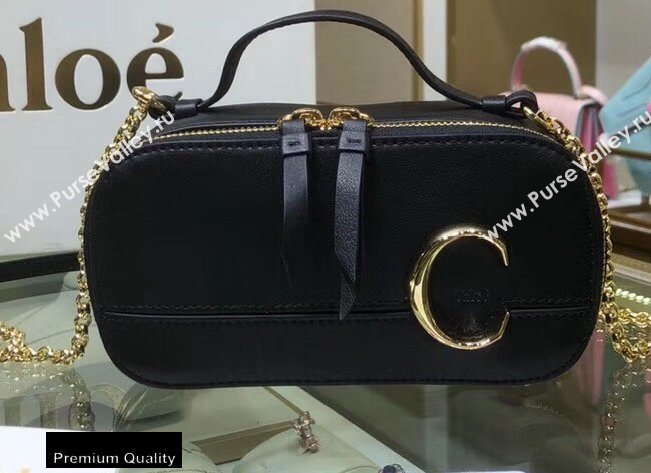 Chloe C Mini Vanity Bag in Calfskin Black (yaoyao-20090718)