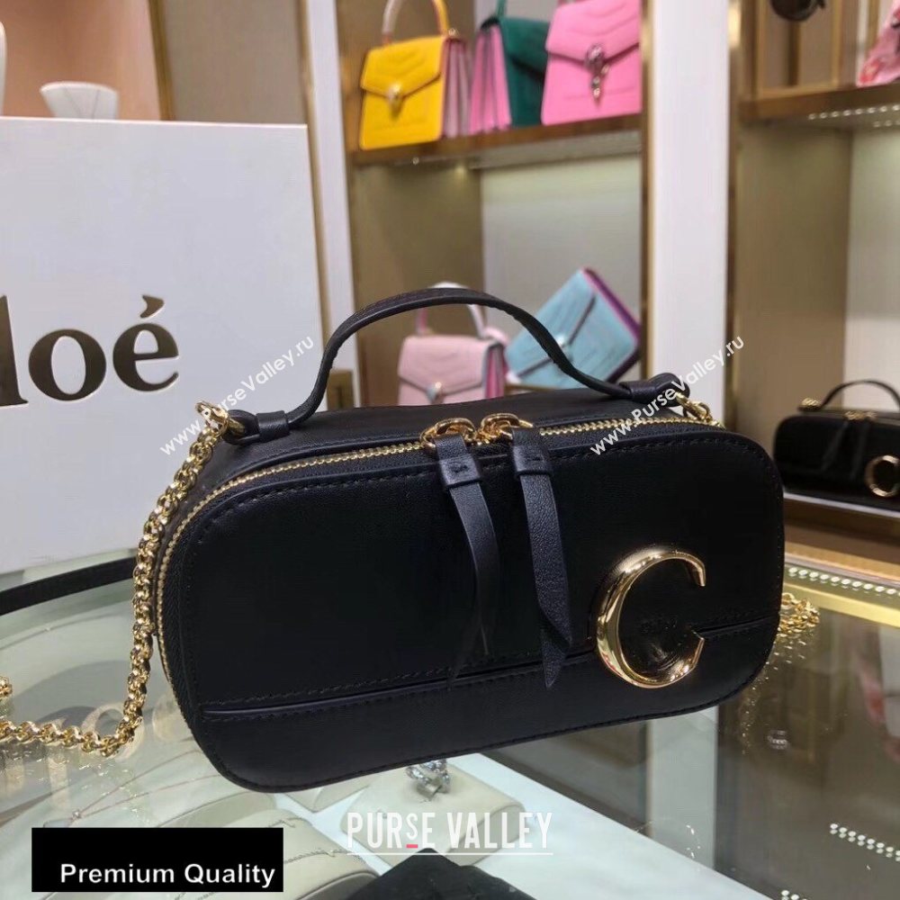 Chloe C Mini Vanity Bag in Calfskin Black (yaoyao-20090718)