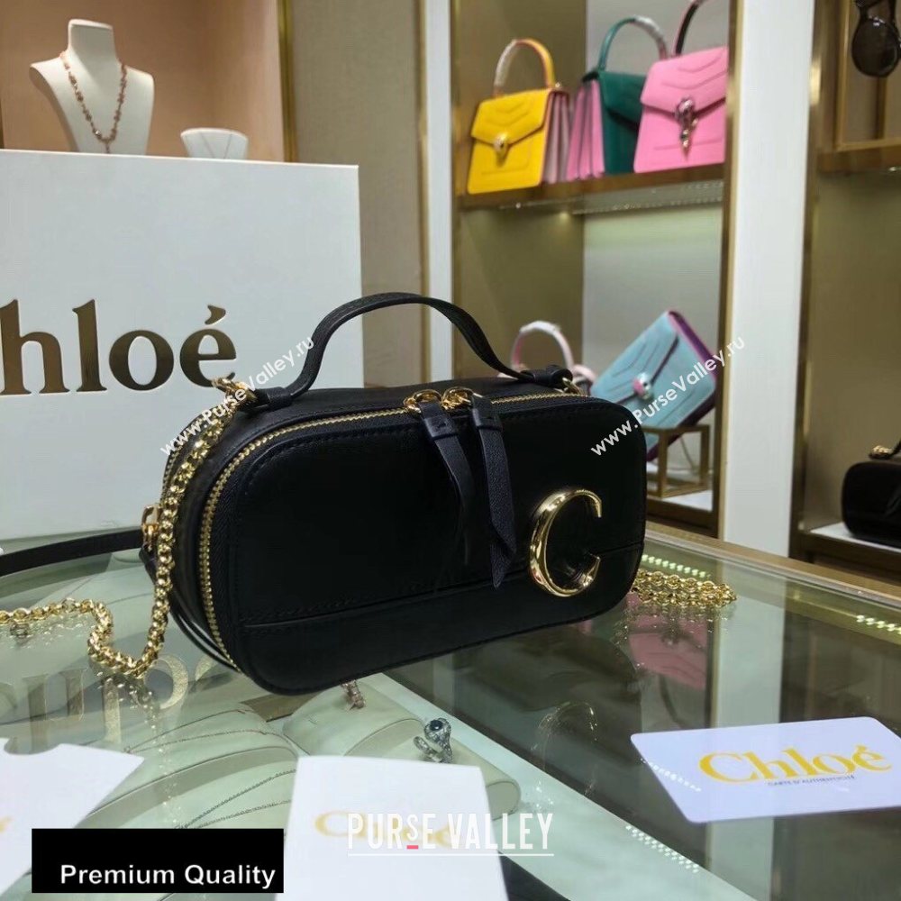 Chloe C Mini Vanity Bag in Calfskin Black (yaoyao-20090718)