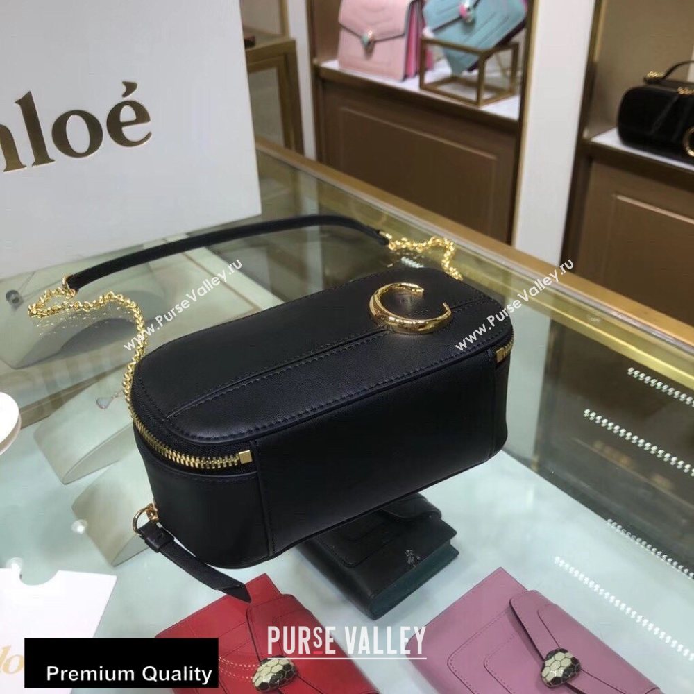 Chloe C Mini Vanity Bag in Calfskin Black (yaoyao-20090718)