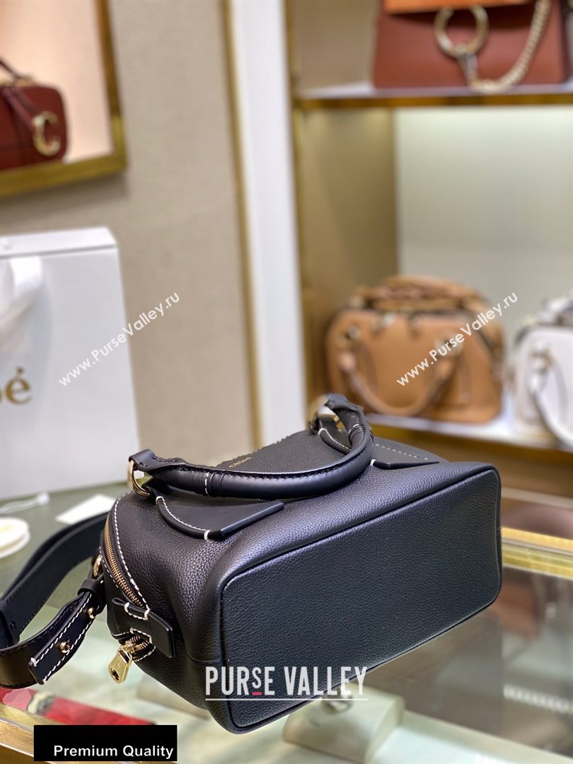 Chloe Small Daria Bag in Grained and Shiny Calfskin Black (yaoyao-20090728)