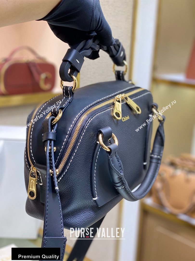 Chloe Small Daria Bag in Grained and Shiny Calfskin Black (yaoyao-20090728)