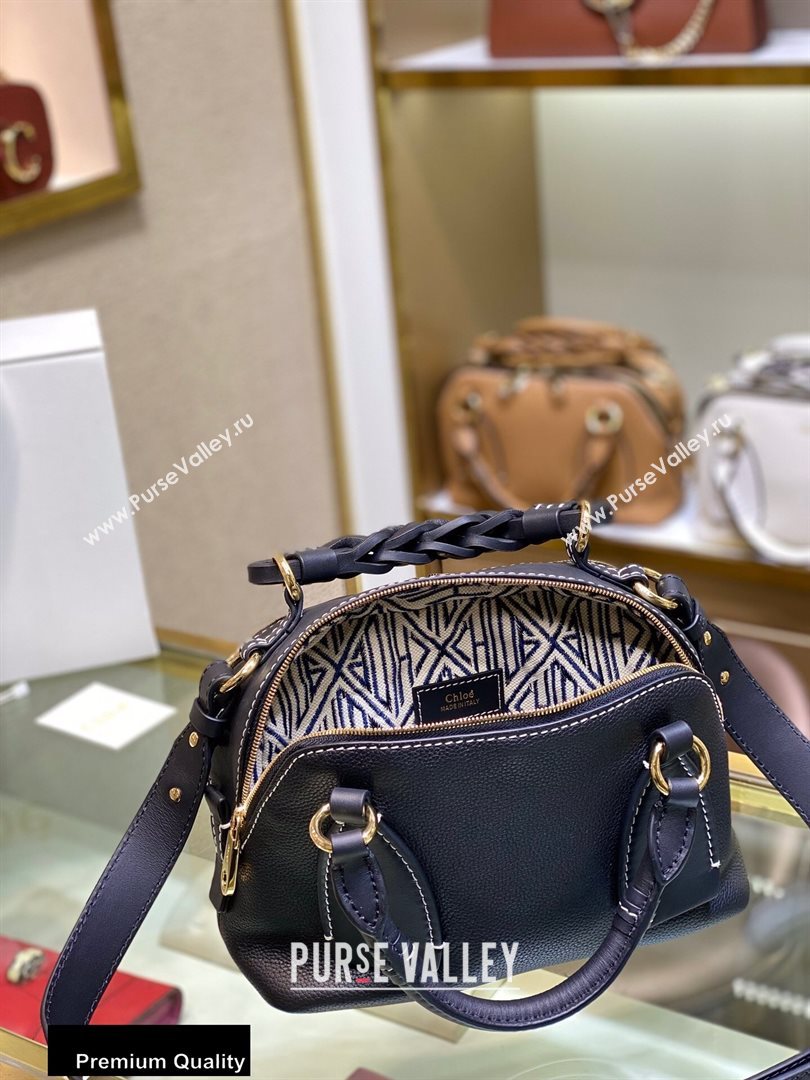 Chloe Small Daria Bag in Grained and Shiny Calfskin Black (yaoyao-20090728)