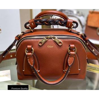 Chloe Small Daria Bag in Grained and Shiny Calfskin Brown (yaoyao-20090730)