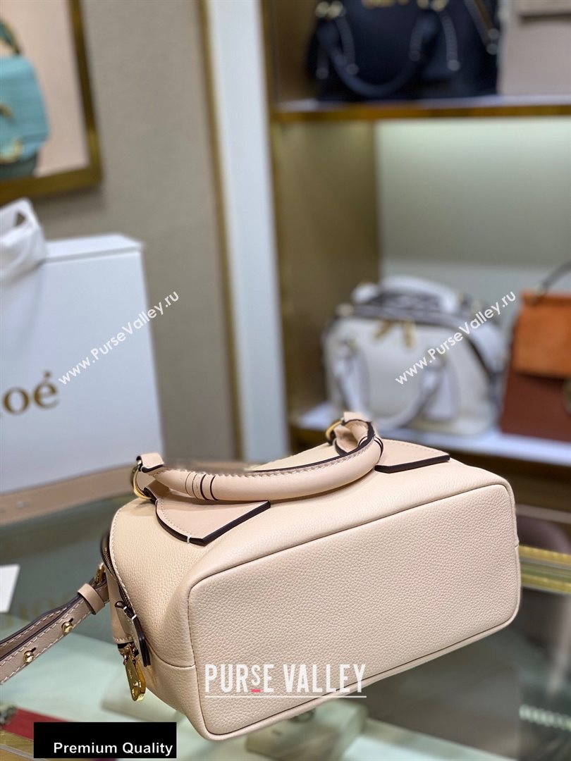 Chloe Small Daria Bag in Grained and Shiny Calfskin Beige (yaoyao-20090732)