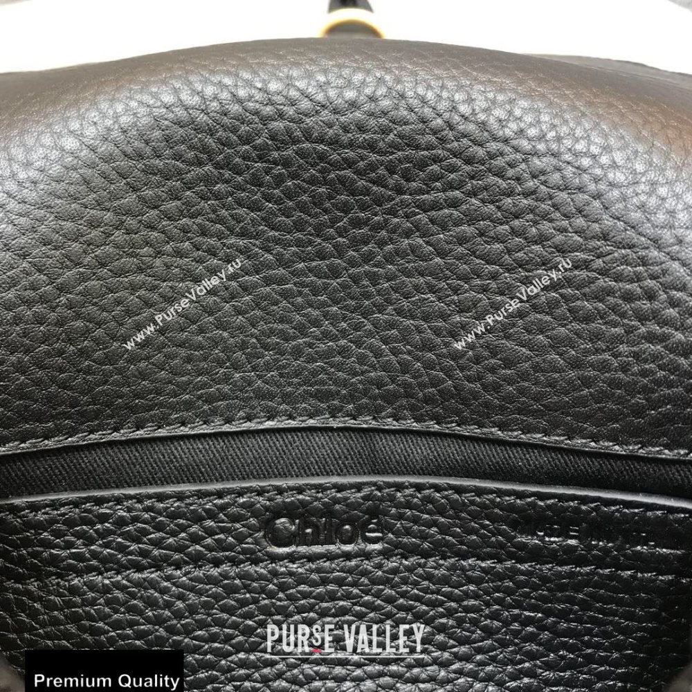 Chloe Round Saddle Mini Marcie Bag in Grain Calfskin Black (yaoyao-20090709)