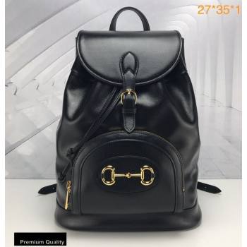 Gucci 1955 Horsebit Backpack Bag 620849 Leather Black 2020 (delihang-20090901)
