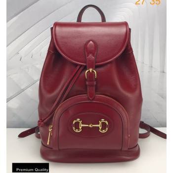 Gucci 1955 Horsebit Backpack Bag 620849 Leather Red 2020 (delihang-20090902)