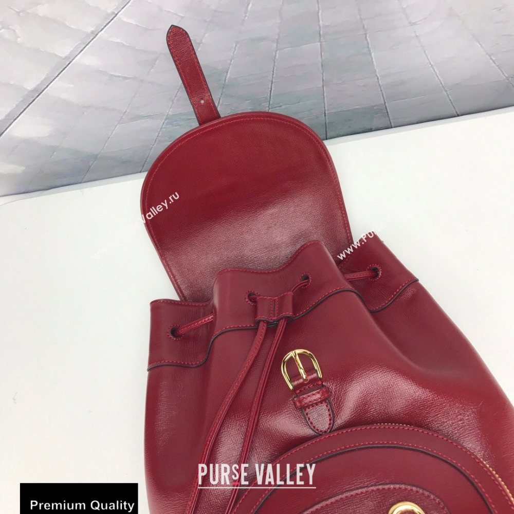 Gucci 1955 Horsebit Backpack Bag 620849 Leather Red 2020 (delihang-20090902)