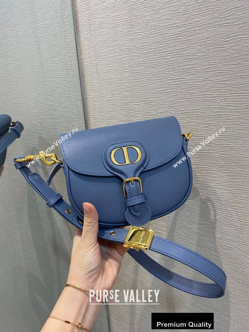 Dior Small Bobby Bag Bag in Box Calfskin Denim Blue 2020 (vivi-20090906)
