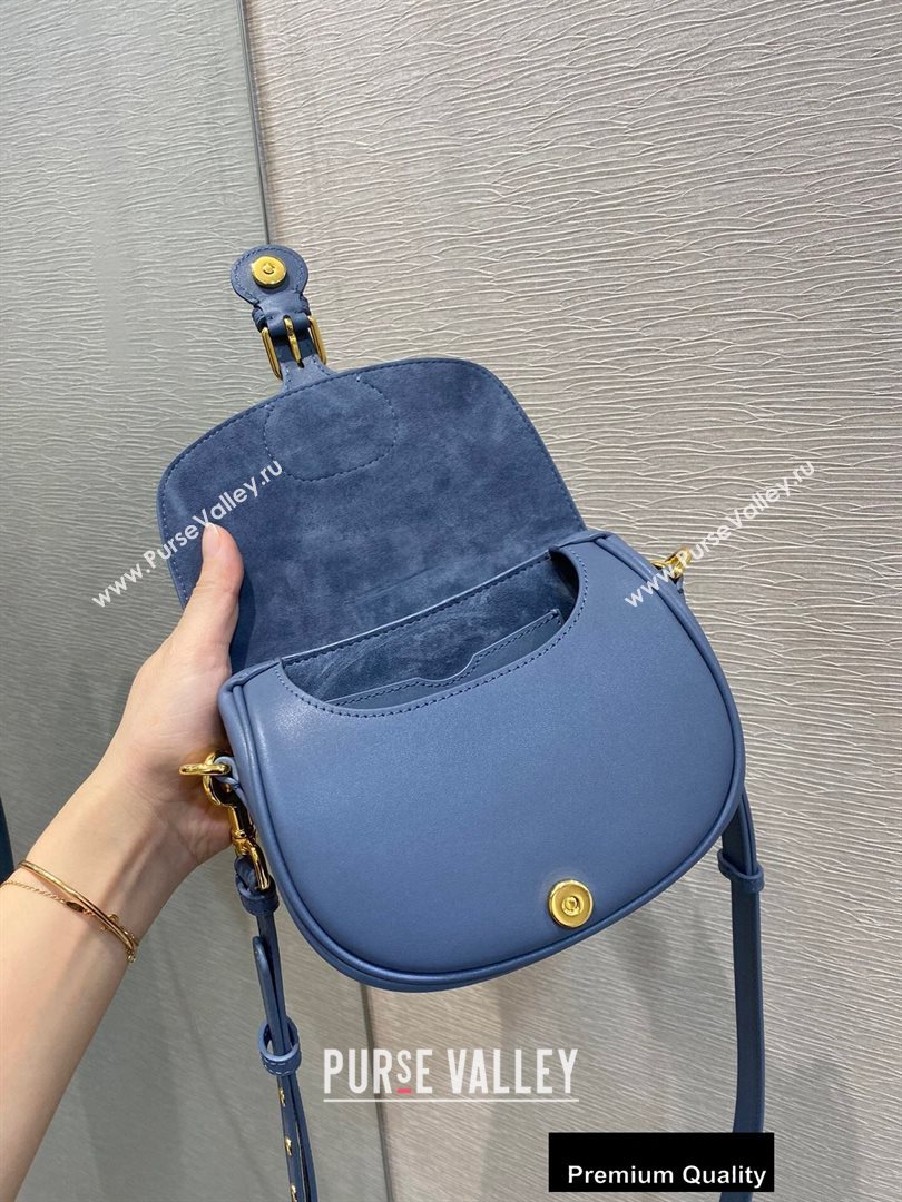 Dior Small Bobby Bag Bag in Box Calfskin Denim Blue 2020 (vivi-20090906)