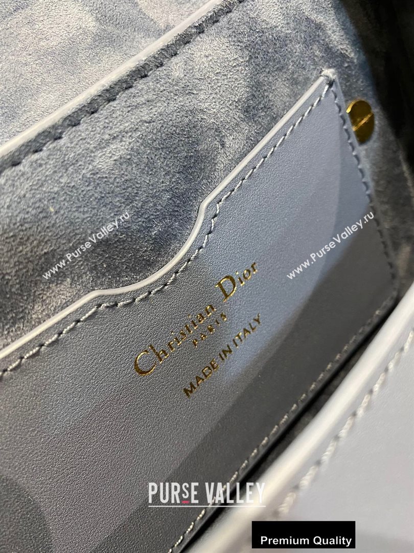Dior Small Bobby Bag Bag in Box Calfskin Denim Blue 2020 (vivi-20090906)