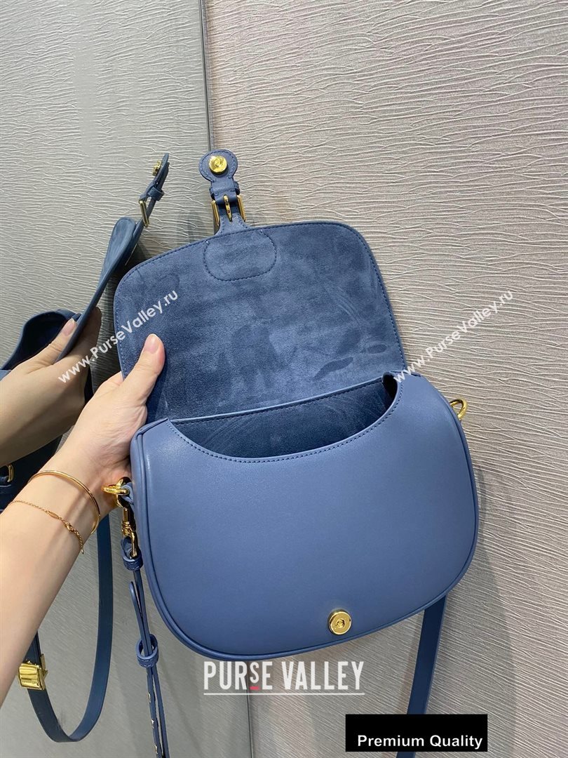 Dior Medium Bobby Bag Bag in Box Calfskin Denim Blue 2020 (vivi-20090905)