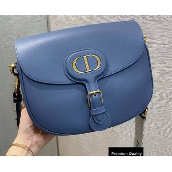 Dior Large Bobby Bag Bag in Box Calfskin Denim Blue 2020 (vivi-20090904)