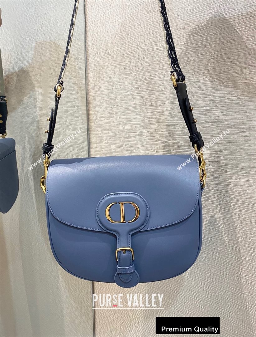 Dior Large Bobby Bag Bag in Box Calfskin Denim Blue 2020 (vivi-20090904)
