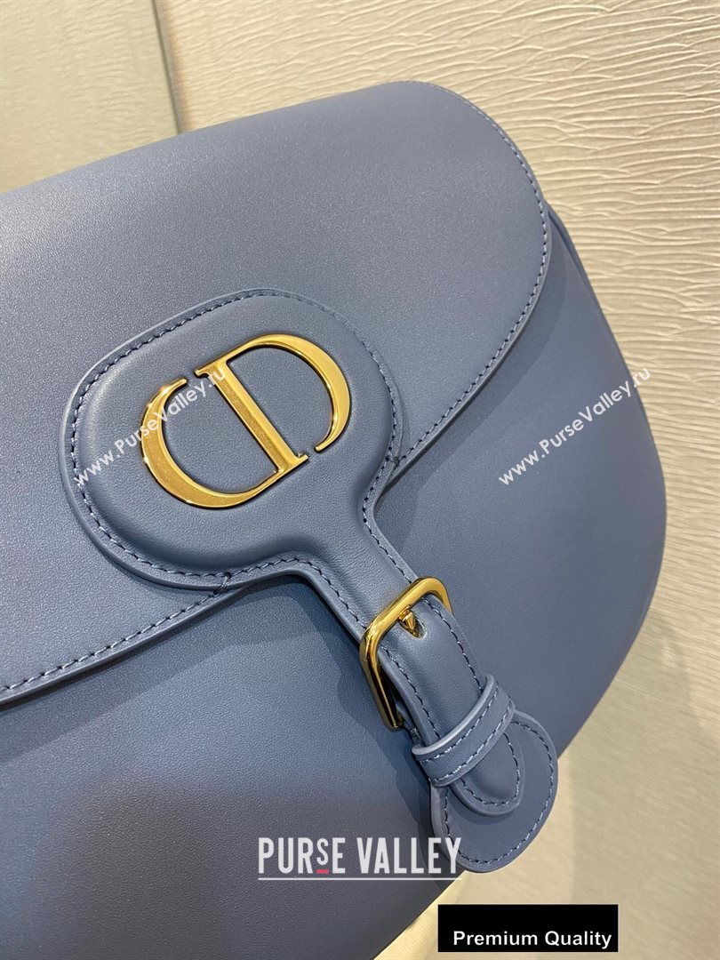 Dior Large Bobby Bag Bag in Box Calfskin Denim Blue 2020 (vivi-20090904)
