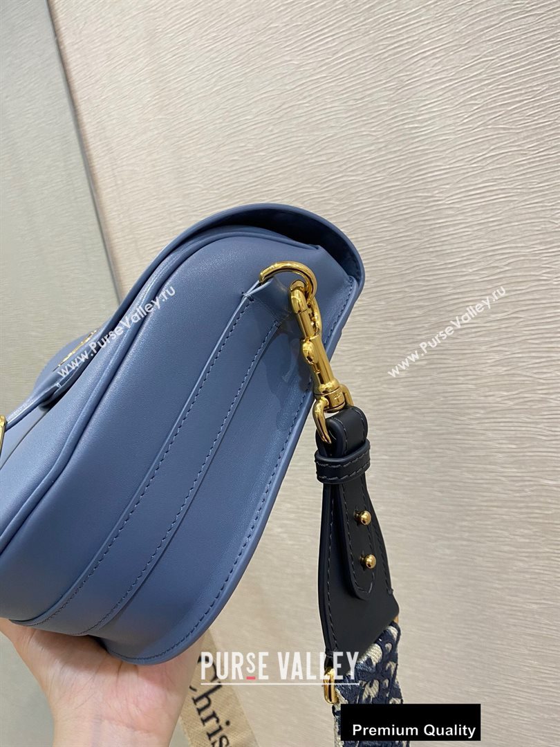 Dior Large Bobby Bag Bag in Box Calfskin Denim Blue 2020 (vivi-20090904)