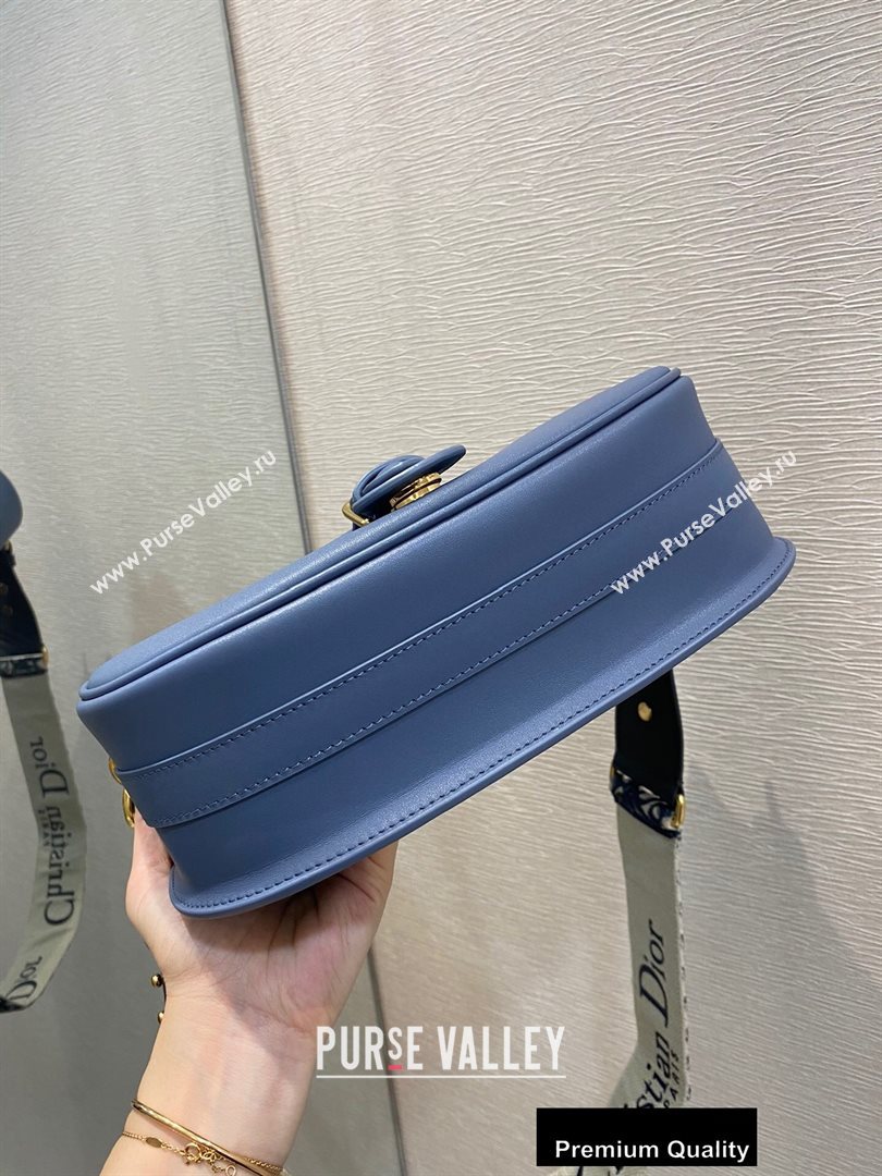 Dior Large Bobby Bag Bag in Box Calfskin Denim Blue 2020 (vivi-20090904)