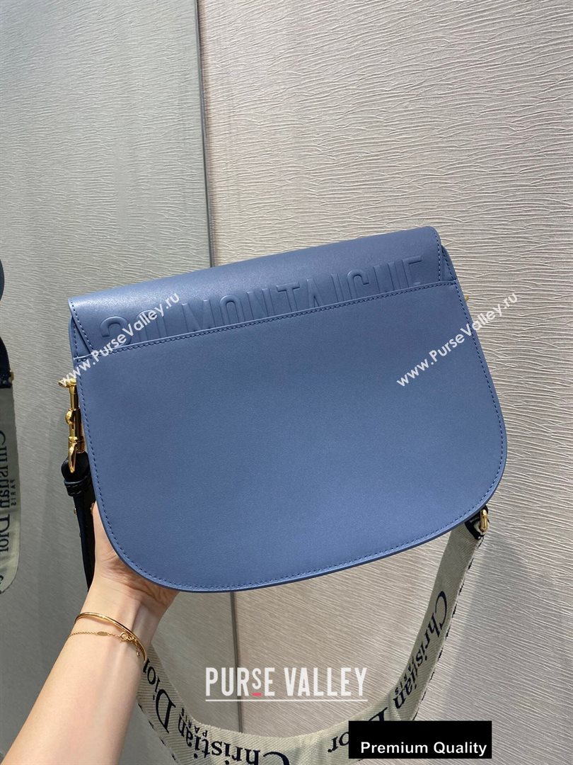 Dior Large Bobby Bag Bag in Box Calfskin Denim Blue 2020 (vivi-20090904)