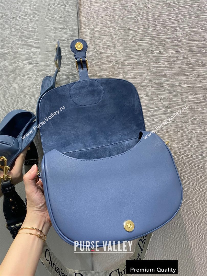 Dior Large Bobby Bag Bag in Box Calfskin Denim Blue 2020 (vivi-20090904)