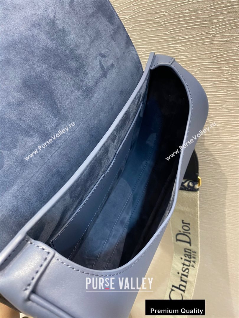 Dior Large Bobby Bag Bag in Box Calfskin Denim Blue 2020 (vivi-20090904)