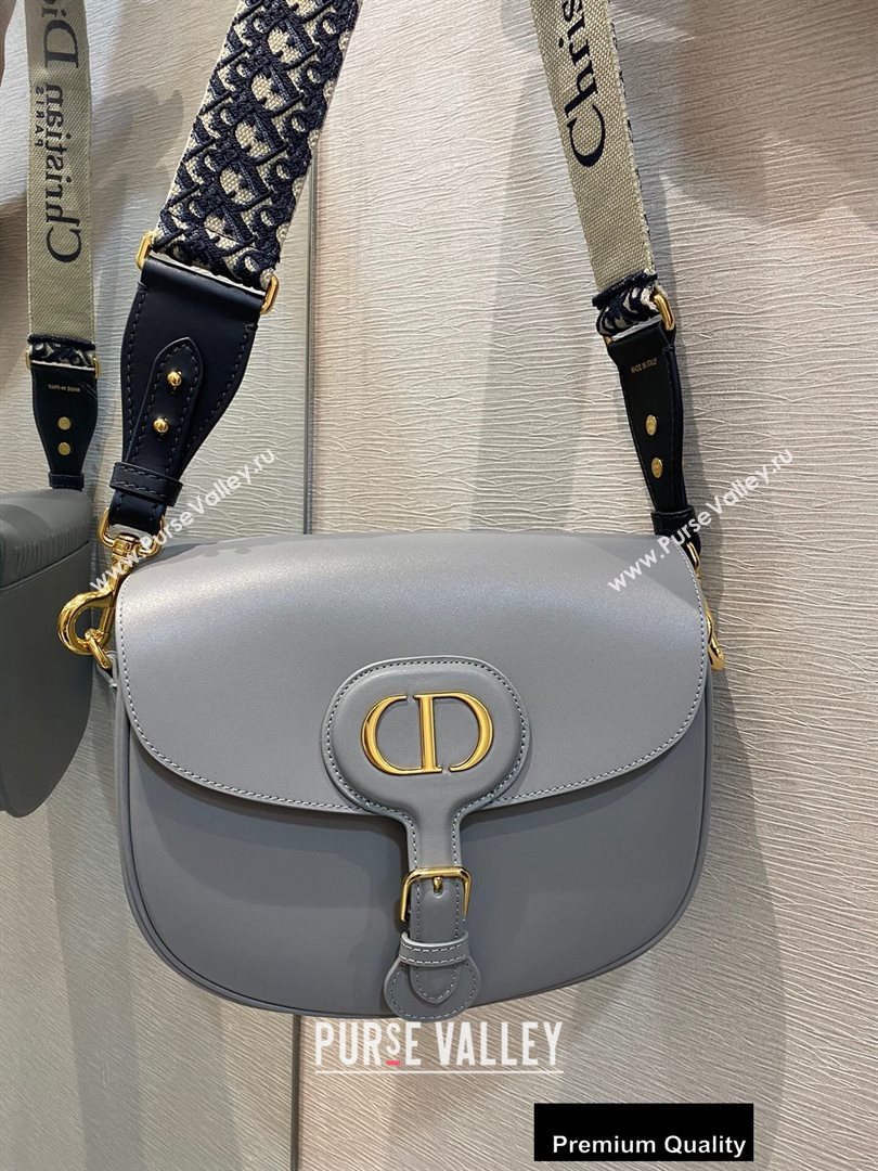 Dior Large Bobby Bag Bag in Box Calfskin Gray 2020 (vivi-20090901)