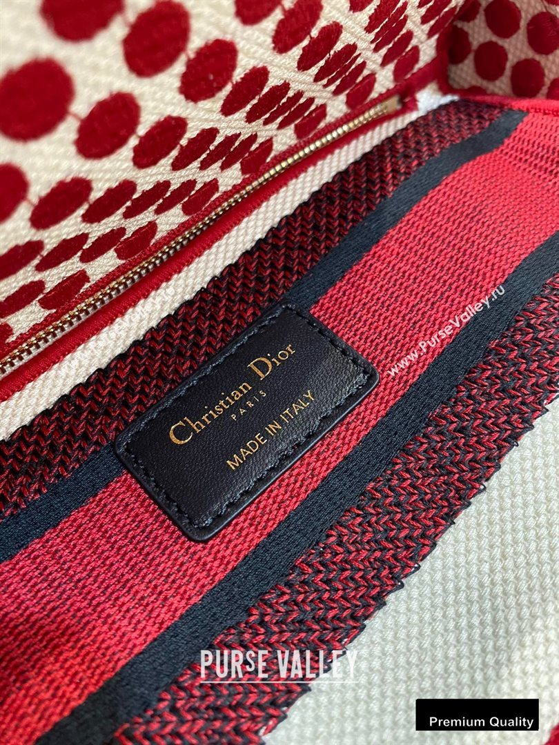 Lady Dior Medium Bag in D-Lite Dioramour Red Dots Embroidery 2020 (vivi-20090919)
