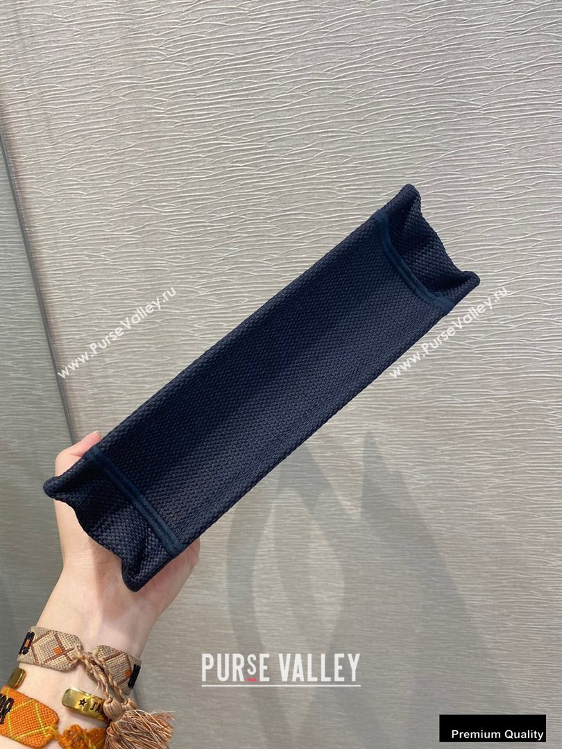 Dior Mini Book Tote Bag in Blue Multicolor Tie Embroidery 2020 (vivi-20090908)