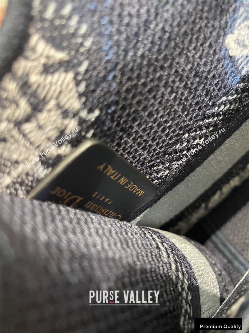 Dior Mini Book Tote Bag in Blue Multicolor Tie Embroidery 2020 (vivi-20090908)