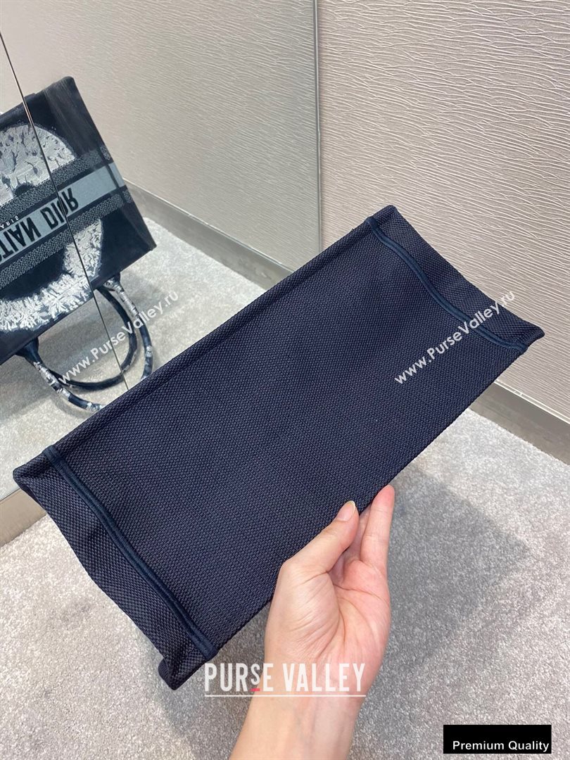 Dior Small Book Tote Bag in Blue Multicolor Tie Embroidery 2020 (vivi-20090907)