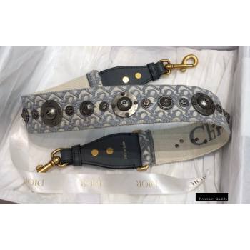 Dior Oblique Embroidery Shoulder Strap with Medallions Gray (vivi-20090924)