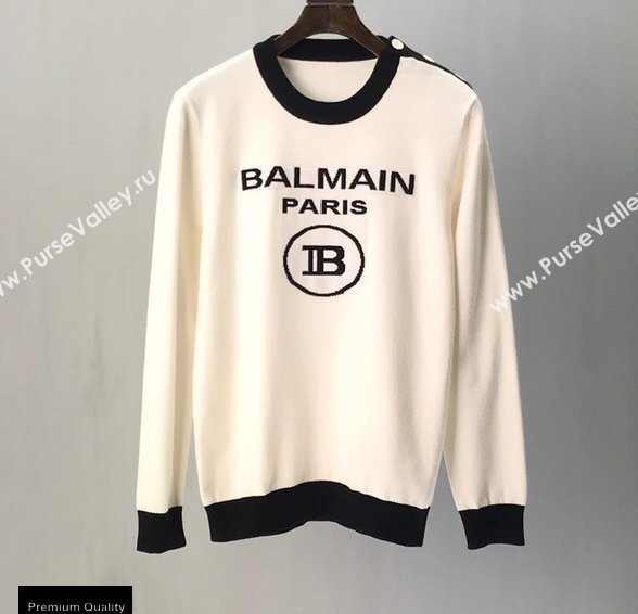 Balmain Logo Sweatshirt White 2020 (fangfang-20091572)