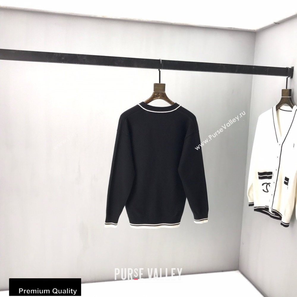 Chanel Vintage Logo Cardigan Black 2020 (fangfang-20091554)