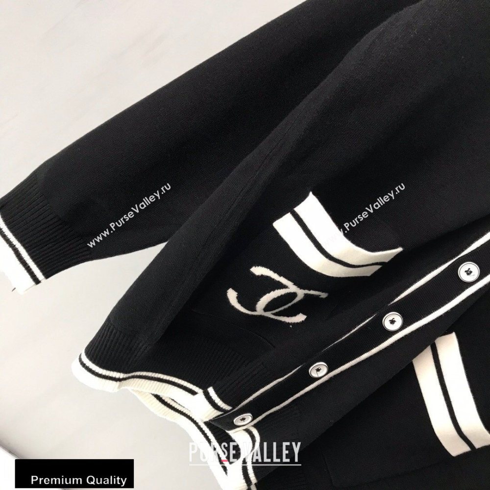 Chanel Vintage Logo Cardigan Black 2020 (fangfang-20091554)
