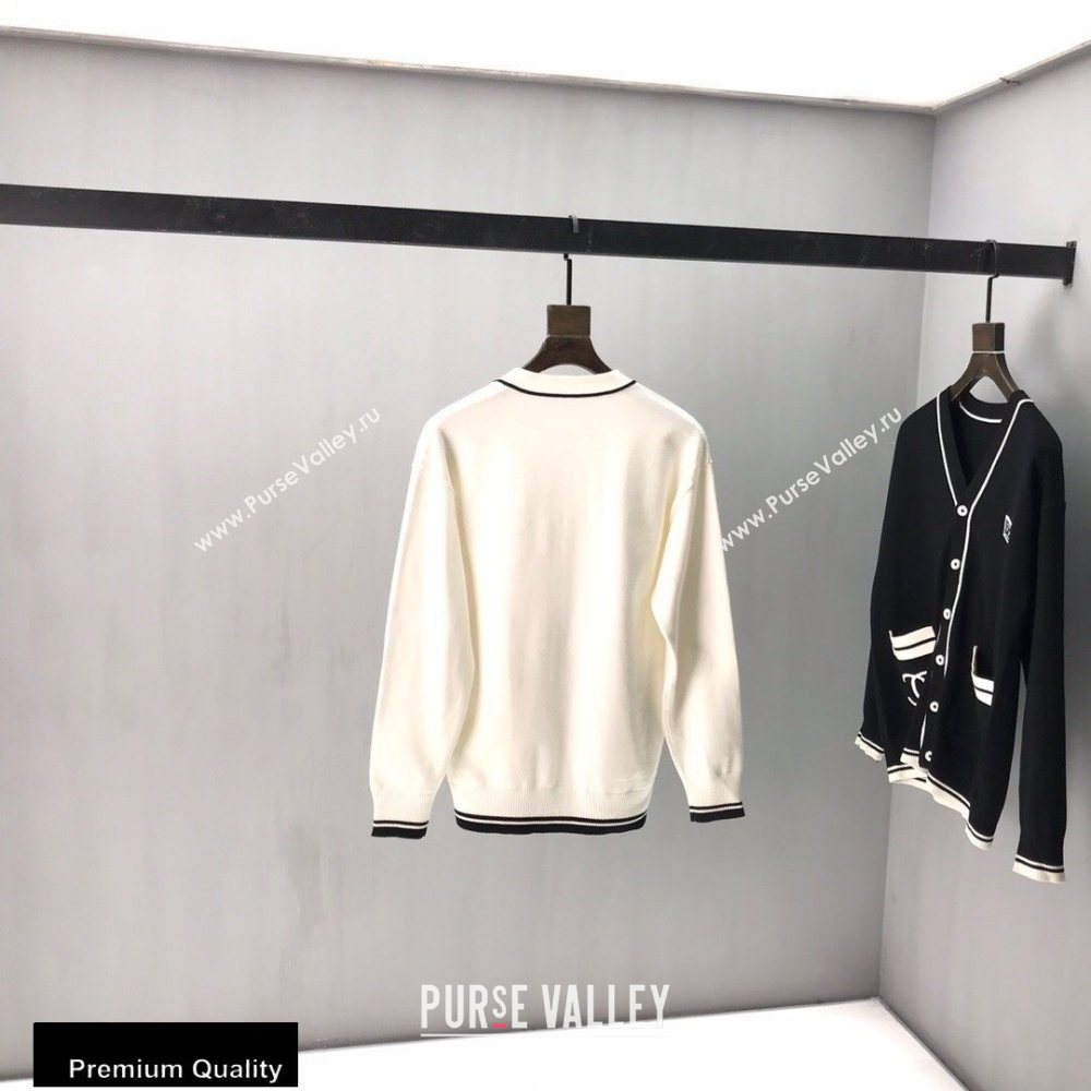 Chanel Vintage Logo Cardigan White 2020 (fangfang-20091555)